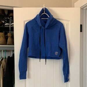 Born Primitive Blue Cropped Hoodie with Black Drawstrings